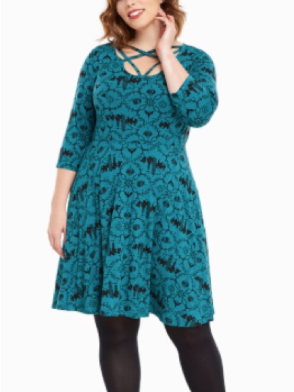 Torrid x Fantastic beasts limited edition teal black printed novelty dress